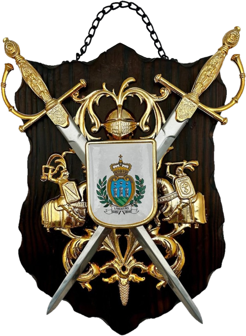 Wooden panoply with the San Marino coat of arms