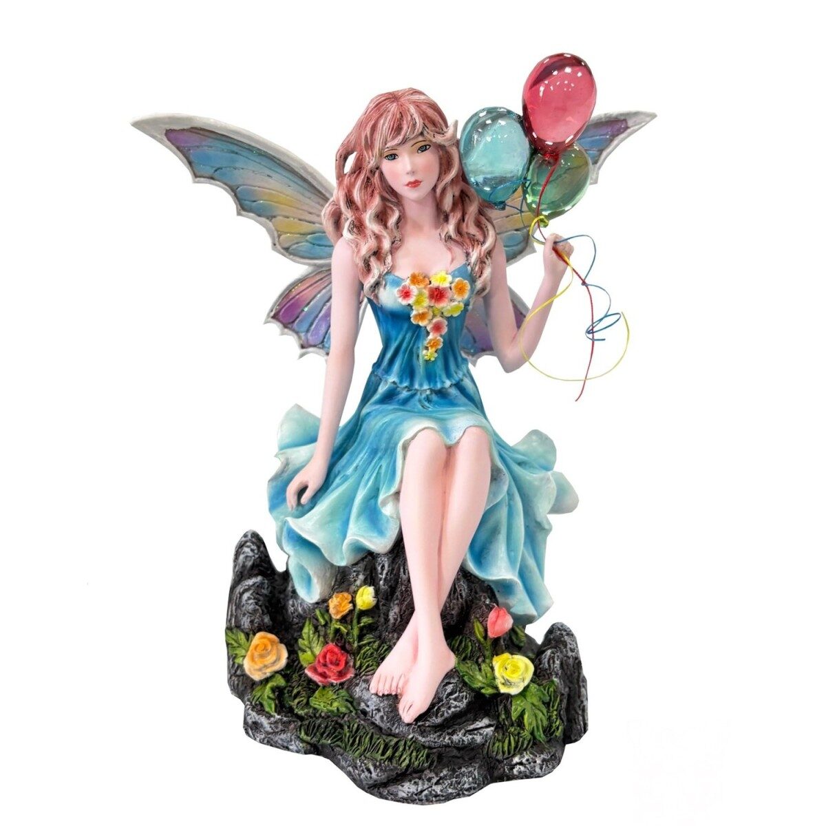 Fairy with balloons, resin figurine, 19 cm