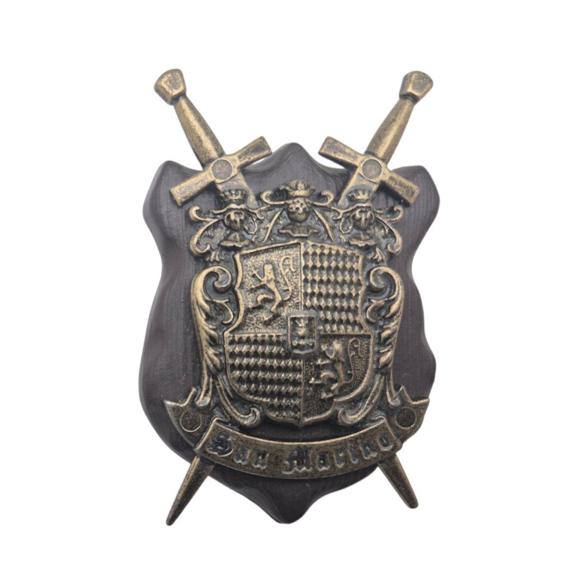 Mini bronze-effect San Marino panoply with magnet