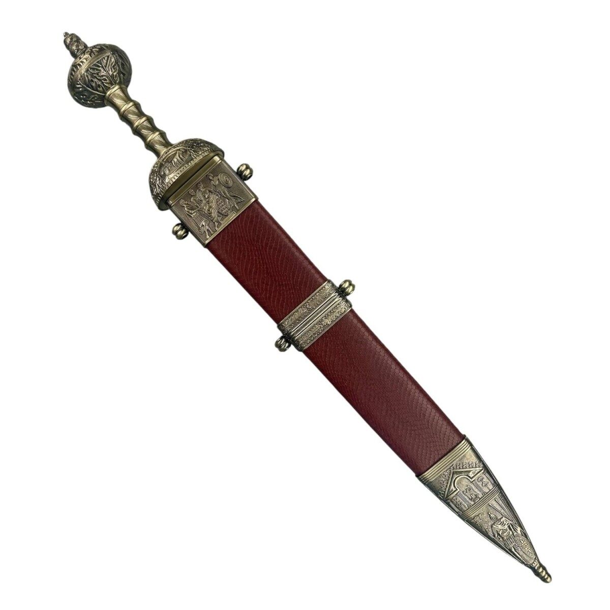 Roman gladius with red scabbard